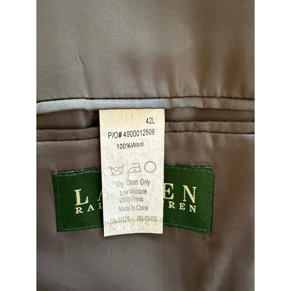 Lauren Ralph Lauren Navy Pinstripe Jacket Size 42L, 100% Wool
